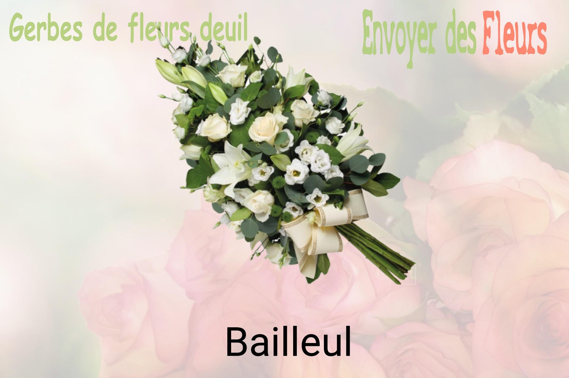 Gerbe de fleurs de deuil livrée à Bailleul